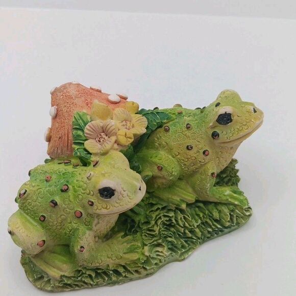 VTG Frogs Toads Mushroom Lilies Figurine Garden Sculpture Lawn Ornament Unique - Picture 7 of 9